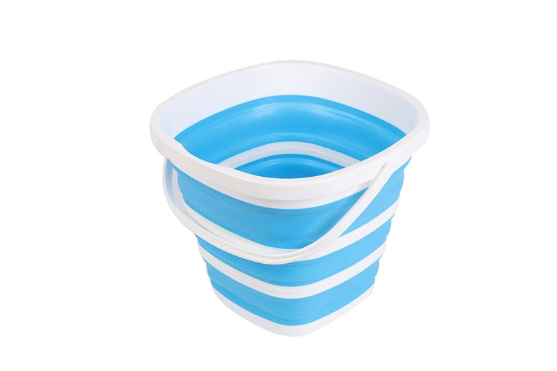 Silicone Bucket for Fishing Promotion Folding Bucket Car Wash Outdoor Fishing Supplies Square 10L Bathroom Kitchen Camp Bucket