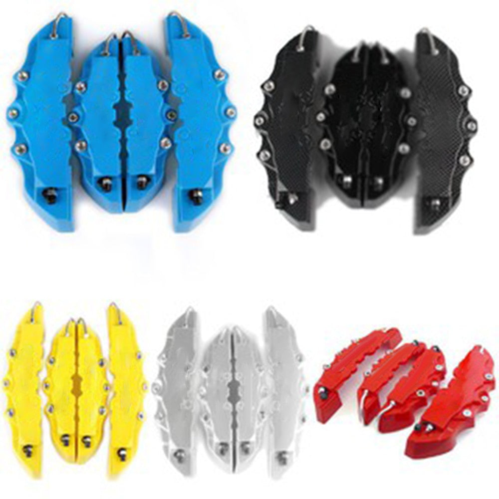 4Pcs 3D Disc Brake Caliper Cover Universal Style Disc Front And Rear Kit Fit  2 Pieces Medium And 2 Pieces Small