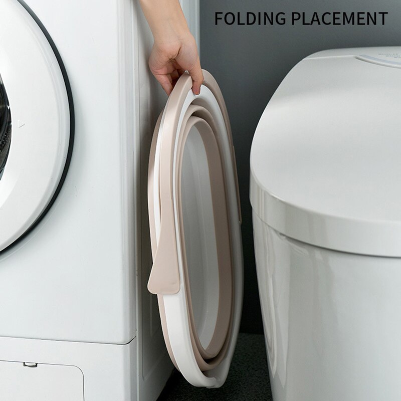 Folding Plastic Mop Bucket Camping Wash Bucket With Handle Collapsible Floor Mop Cleaning Fishing Car Wash Bucket Household Tool