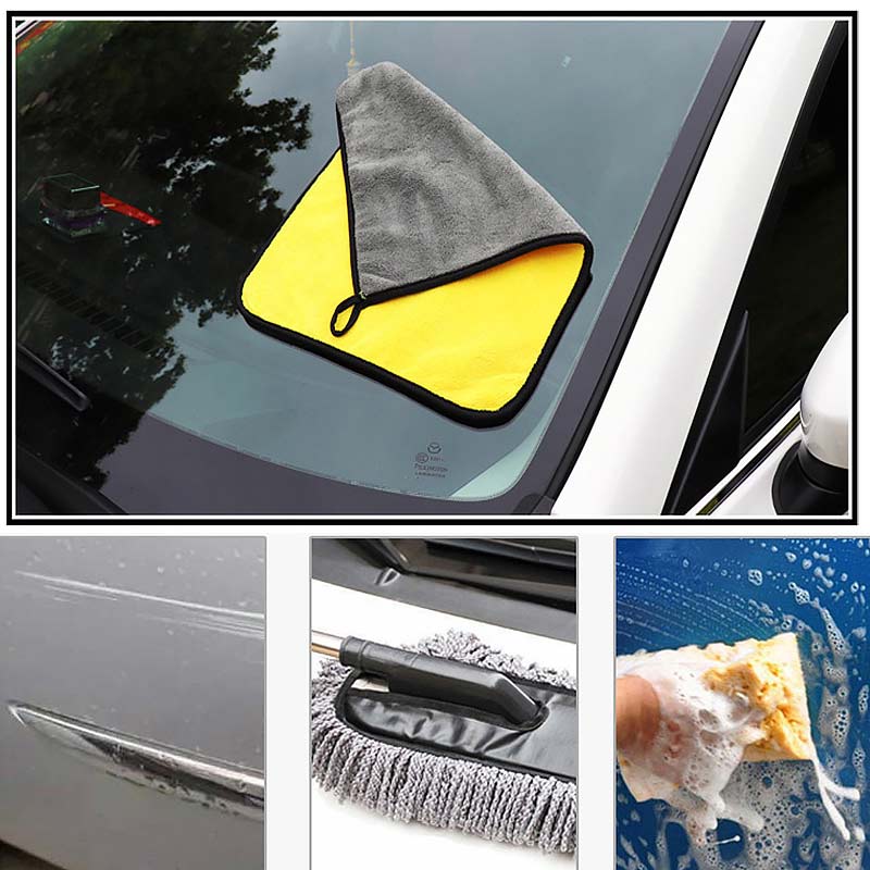 25x25CM Car Washing Cleaning Towels Car Coral Fleece Auto Wiping Rags Efficient Super Absorbent Microfiber Cleaning Cloth Home
