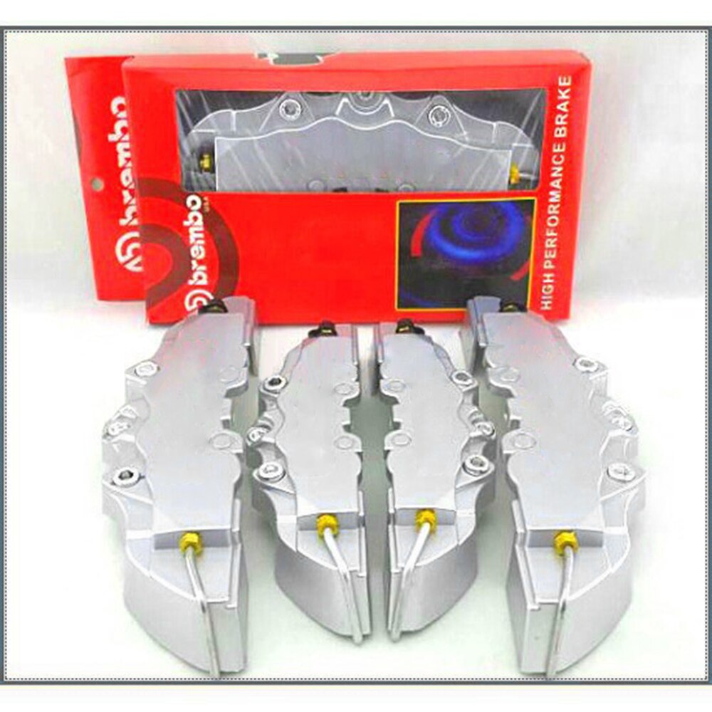 4Pcs 3D Disc Brake Caliper Cover Universal Style Disc Front And Rear Kit Fit  2 Pieces Medium And 2 Pieces Small