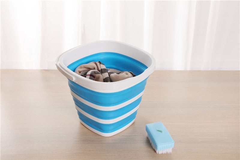 Silicone Bucket for Fishing Promotion Folding Bucket Car Wash Outdoor Fishing Supplies Square 10L Bathroom Kitchen Camp Bucket