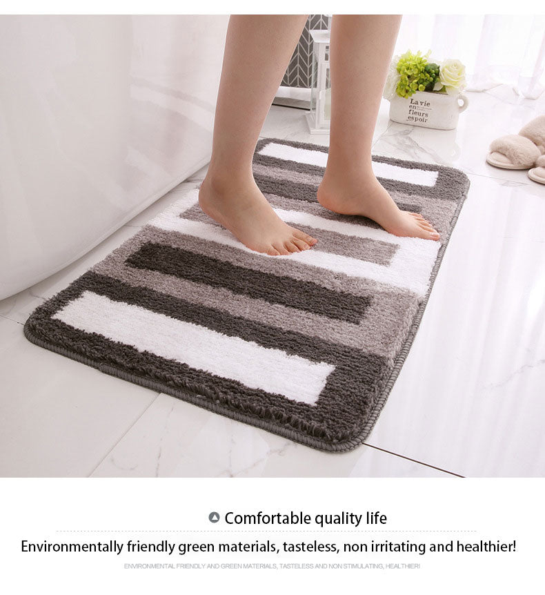Flocking Bath Carpet Floor Mats for Indoor Household Bathroom Bathtub Non Slip Rubber Backing Absorbent Bath Mats Entrance Rug