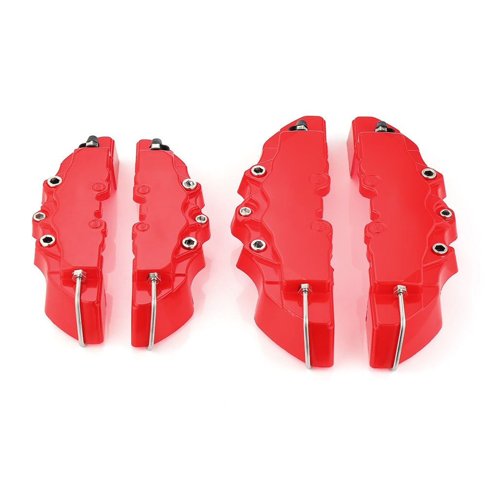 4Pcs 3D Disc Brake Caliper Cover Universal Style Disc Front And Rear Kit Fit  2 Pieces Medium And 2 Pieces Small