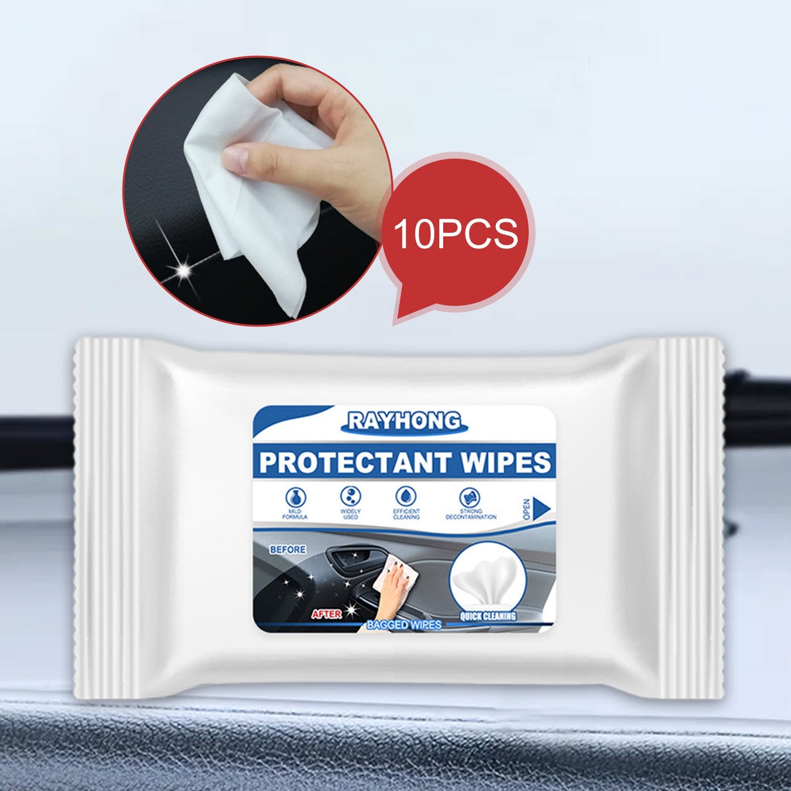 Car Interior Cleaning Wipes Multi-functional For Dashboard Seat Leather Console Carpet Disposable Clean Tool Auto Washing Towel