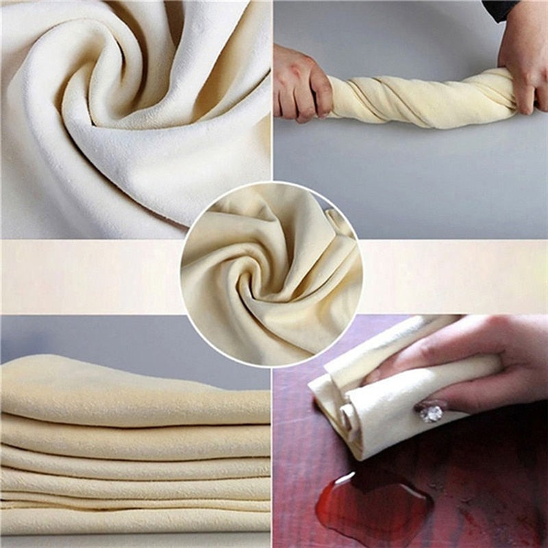 Absorbent Quick Dry Car Wash Towel Auto Cleaning Supplies Tools Accessories Natural Chamois Leather Clean Cloth Towels