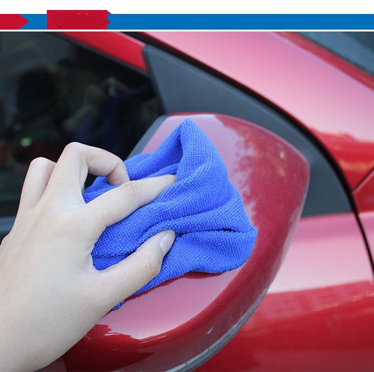5PCS 30*30cm Microfiber Car Cleaning Towels Automobile Motorcycle Washing Glass Household Cleaning Small Towels