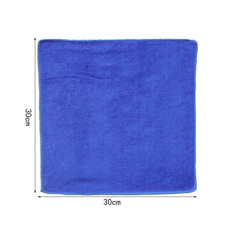 5PCS 30*30cm Microfiber Car Cleaning Towels Automobile Motorcycle Washing Glass Household Cleaning Small Towels