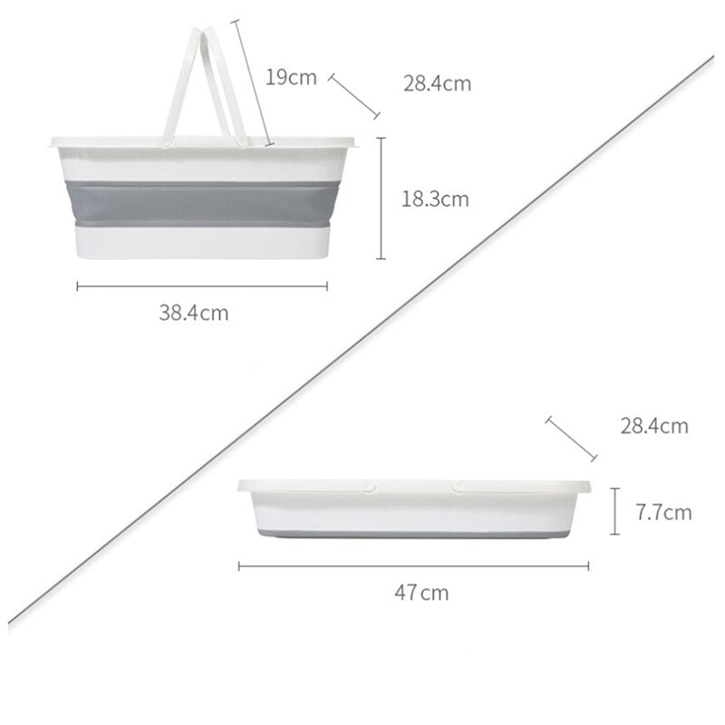 Cleaning Handle Bucket, Rectangular Storage Caddy, Wash Bucket Wash Bucket with Handle Folding Floor Mop Cleaning