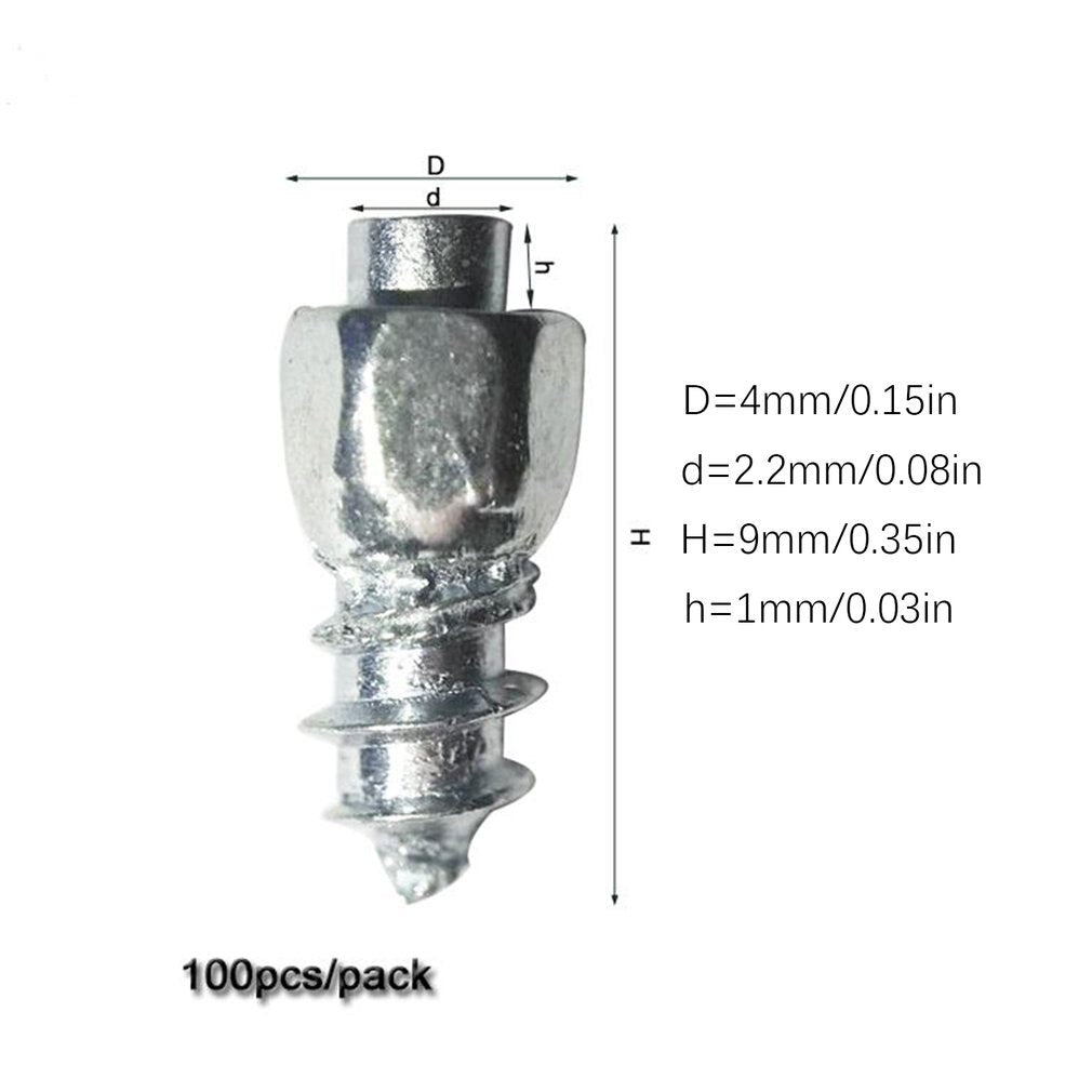 100 Pcs Stud Screw 9mm + 1 Pc Drill Sleeve Auto Car SUV ATV Anti-Slip Screw Stud Wheel Tyre Snow Tire Spikes Trim