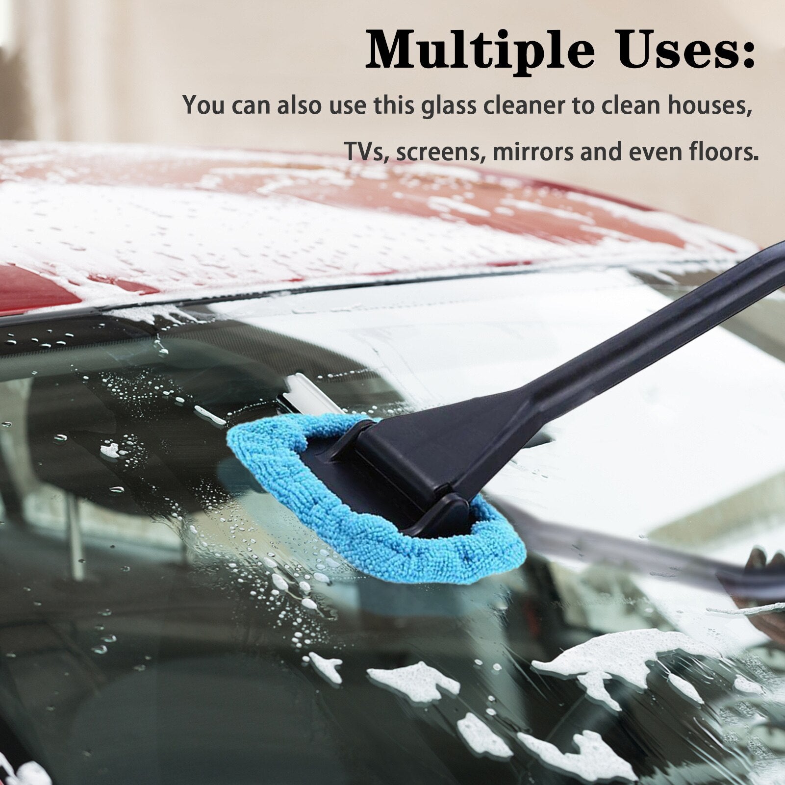 Car Windshield Microfiber Terry Brush Automotive Window Glass Cleaning Tool Kit Multifunctional TV Screen Mirror Cleaner