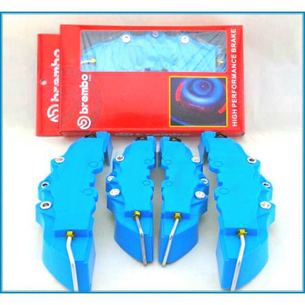 4Pcs 3D Disc Brake Caliper Cover Universal Style Disc Front And Rear Kit Fit  2 Pieces Medium And 2 Pieces Small
