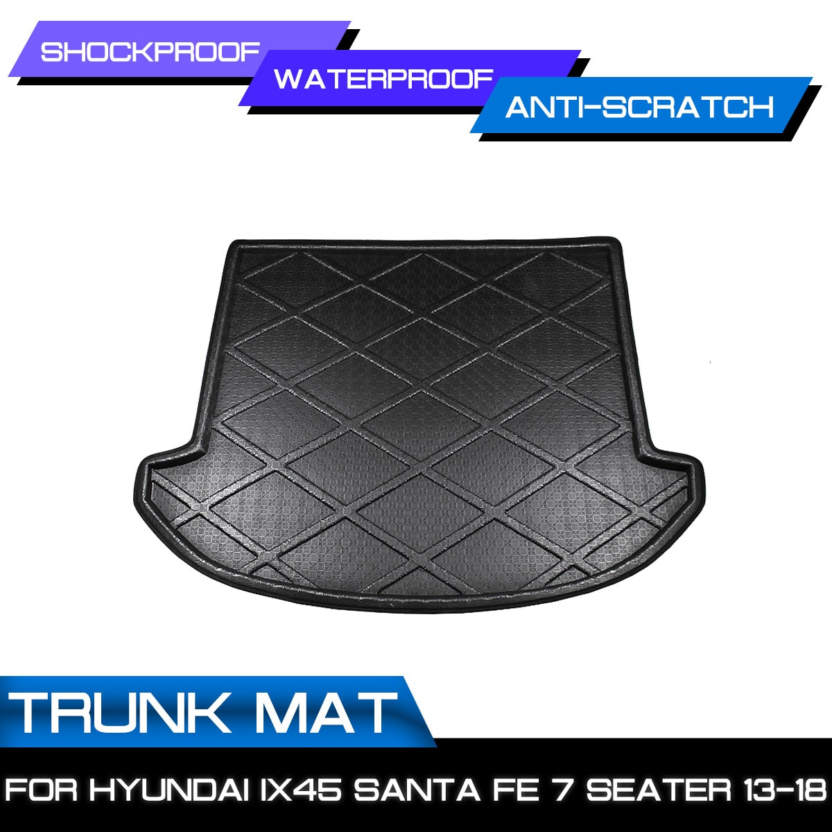 Car Floor Mat Carpet For Hyundai IX45 Santa Fe 7 Seater 2013-2018 Rear Trunk Anti-mud Cover