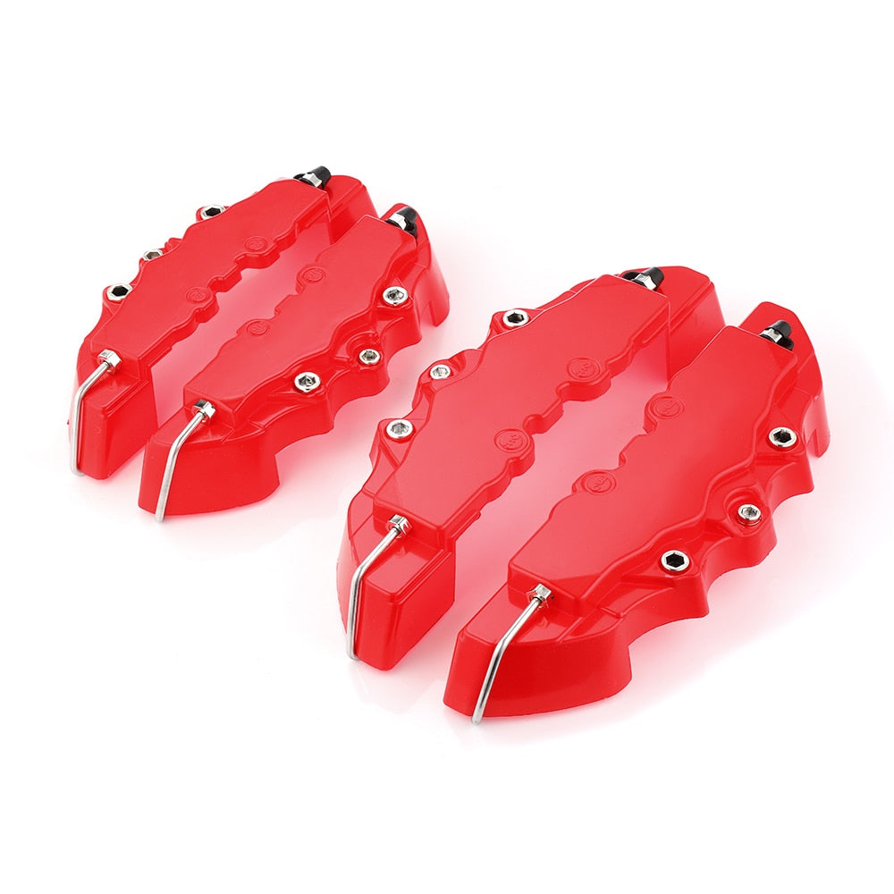 4Pcs 3D Disc Brake Caliper Cover Universal Style Disc Front And Rear Kit Fit  2 Pieces Medium And 2 Pieces Small