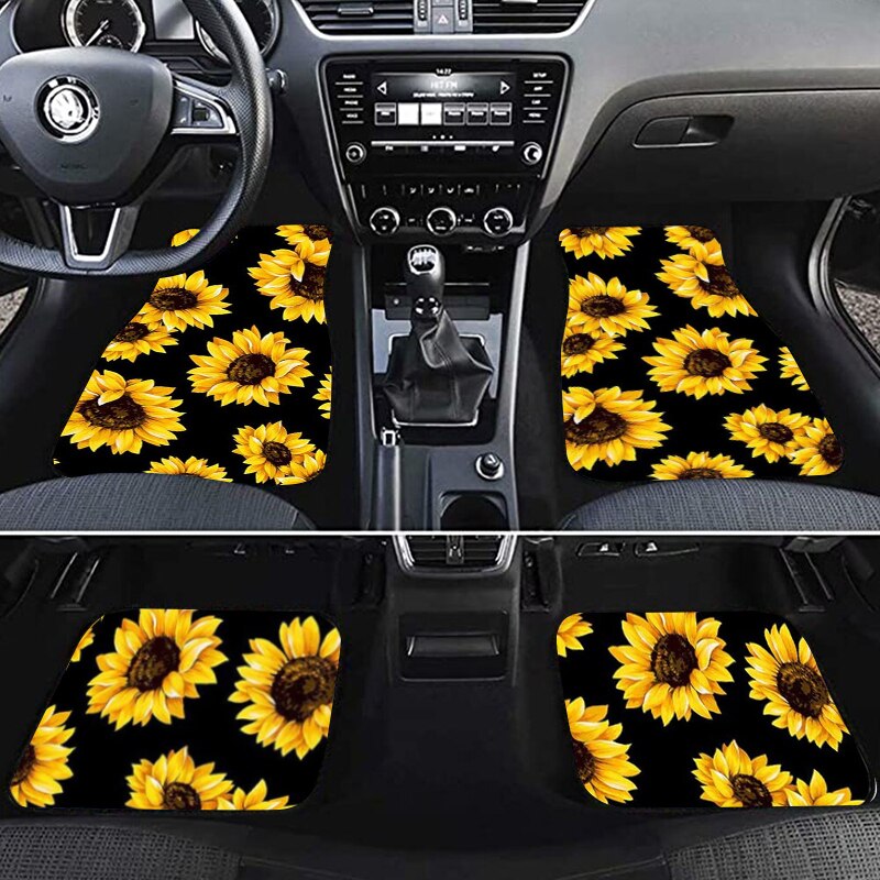 Universal Car Floor Foot Mats Fit For Most Cars 4pcs/Set All Weather Guard Non-Slip Mat Carpet For Peugeot 206 207 2008 407 307