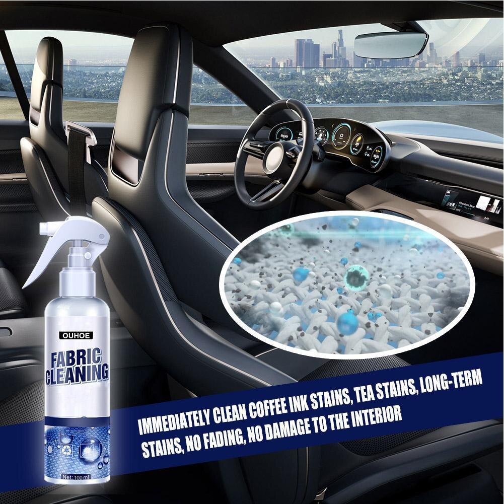 Car Interior Fabric Cleaning Agent 100ml Multi-purpose Cleaning Agent Spray Water-free Cleaning Agent Auto Roof Dash Cleaning